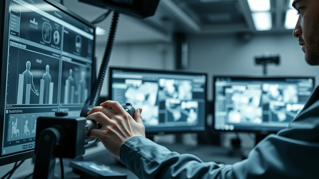 close-up on software simulation testing equipment for end to end case in a modern lab